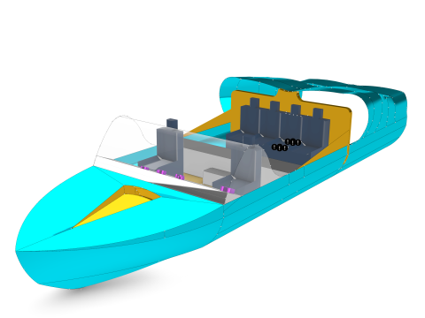 Powerboat model draft 3D Modell