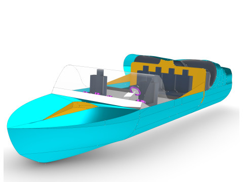 Powerboat model draft 3D Modell