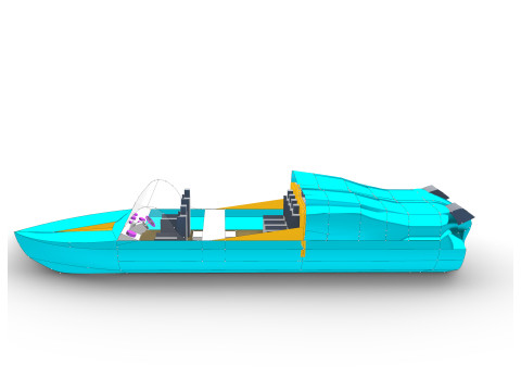 Powerboat model draft 3D Modell