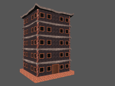 Low Poly Building Stylized Modelo 3D