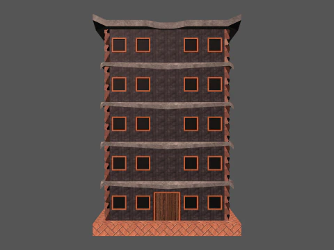 Low Poly Building Stylized 3D Model
