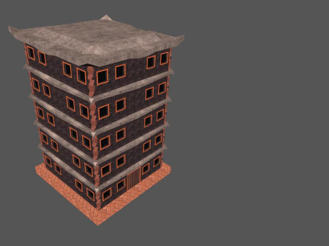 Low Poly Building Stylized 3D Model