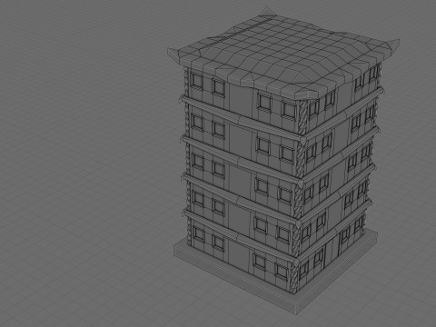 Low Poly Building Stylized Modello 3D