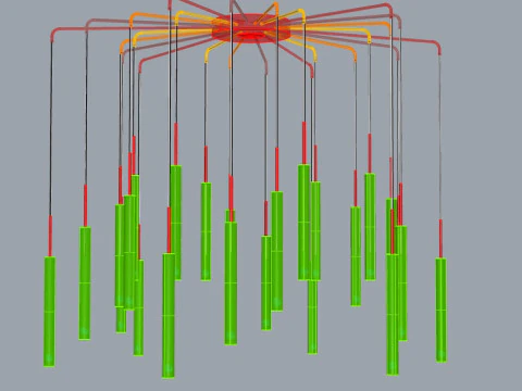 Chandelier Cometa 24 Arms pendant 3D Model