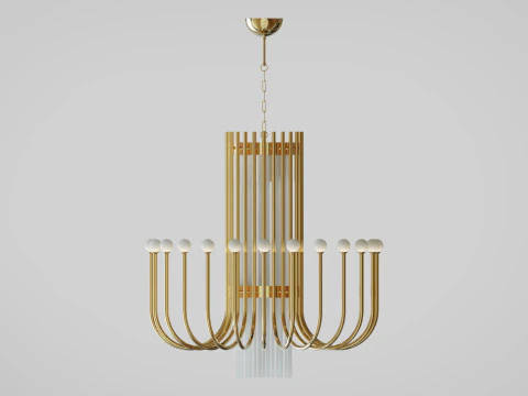 Chandelier COMETA 24 SPHERES 3D Model