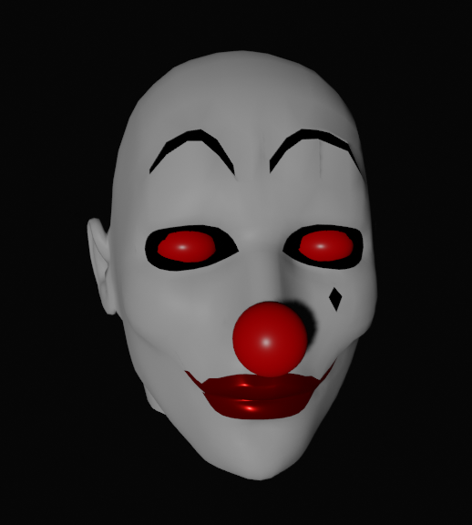 Demon Clown Head Low-Poly 3D Model .c4d .max .obj .3ds .fbx .stl .blend 