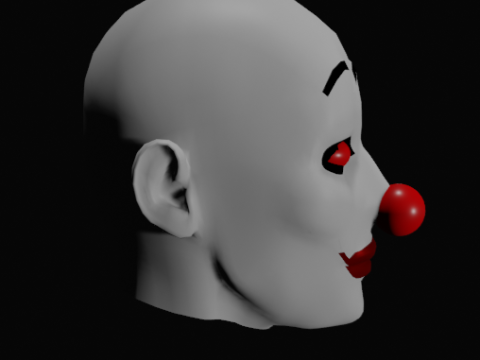 Demon Clown Head Low-Poly 3D Model
