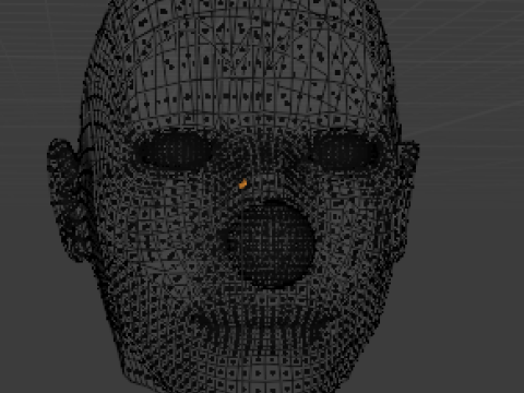 Demon Clown Head Low-Poly 3D Model