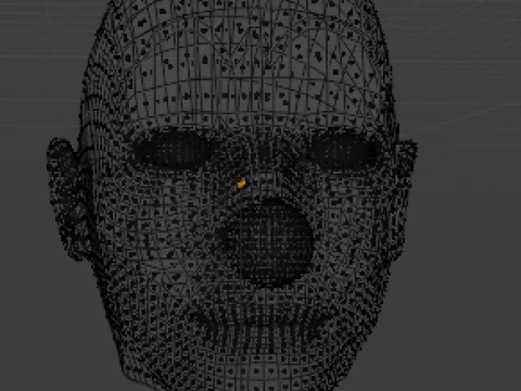 Demon Clown Head Low-Poly 3D Model
