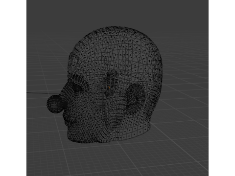 Demon Clown Head Low-Poly 3D Model