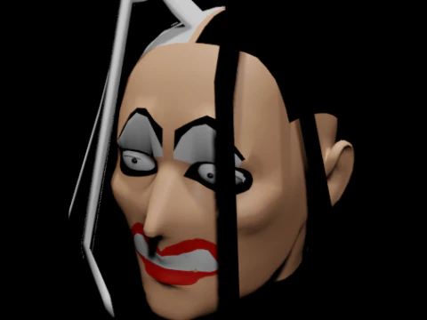 Голова клоуна-вбивці PS1-WIN95 Стиль 3D Модель