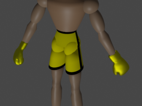 M&auml;nnlicher Boxer 1 RIGGED-Low-Poly 3D Modell