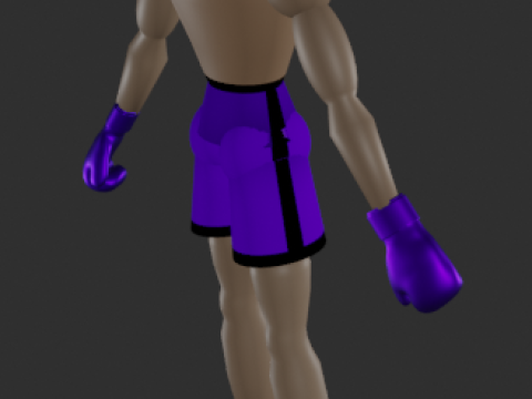 M&auml;nnlicher Boxer 2 RIGGED-Low-Poly 3D Modell