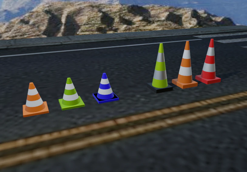 Trafik Konileri 6'lı Paket 3D Model .c4d .max .obj .3ds .fbx .stl .blend 