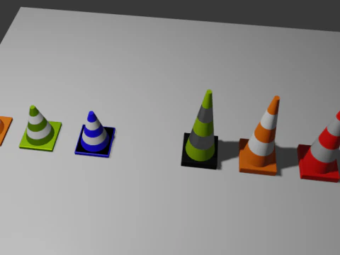 Trafik Konileri 6'lı Paket 3D Model