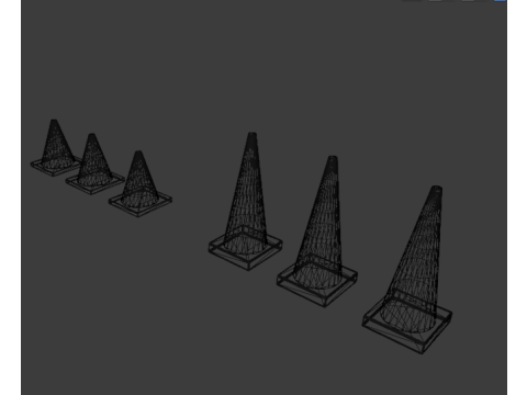 Дорожні конуси 6 шт 3D Модель
