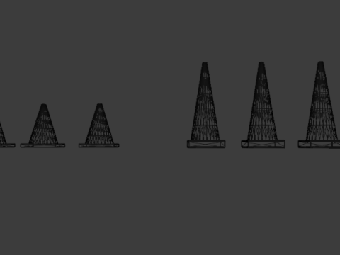 Дорожні конуси 6 шт 3D Модель