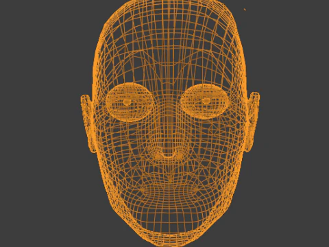 Bald Clown Man Head Mid-Poly 3D Model