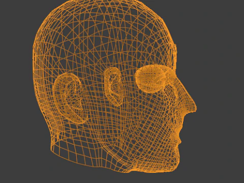 Bald Clown Man Head Mid-Poly 3D Model