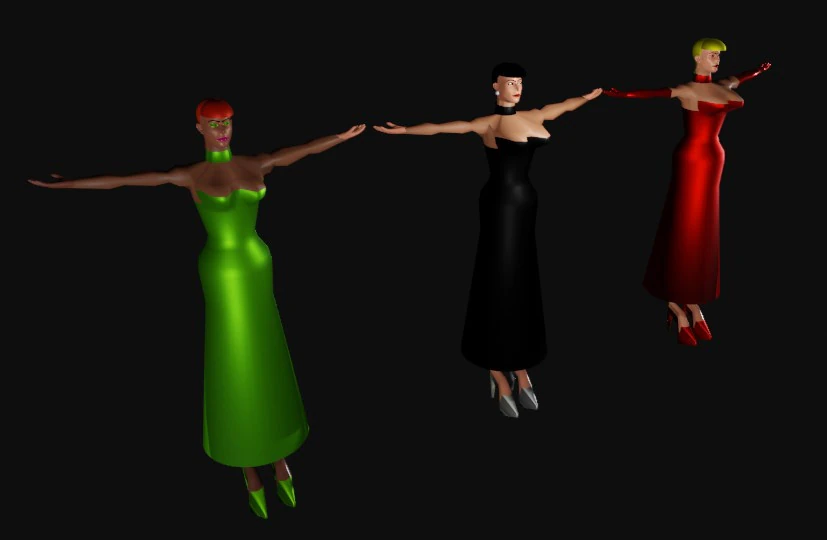 Stylized Formal Female NPC Pack 3D Model .c4d .max .obj .3ds .fbx .stl .blend 