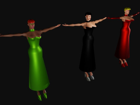 Stylized Formal Female NPC Pack 3D Model