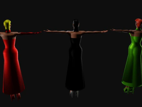 Stylized Formal Female NPC Pack 3D Model