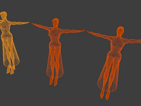 Stylized Formal Female NPC Pack 3D Model