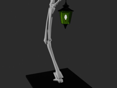 Poste de lâmpada esqueleto Low-Poly Modelo 3D