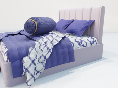 Elegant Avalon Bed 3D Model
