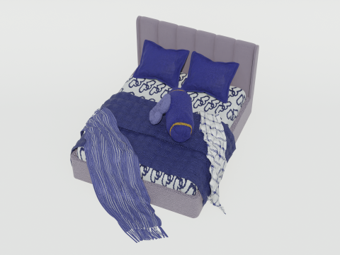 Elegant Avalon Bed 3D Model
