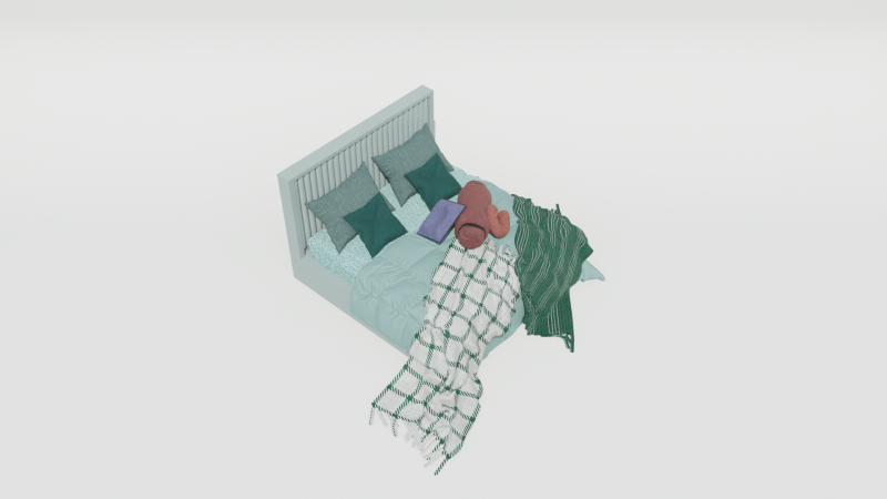 Audrey Shahenshah Bed 3D Model .c4d .max .obj .3ds .fbx .stl .blend 