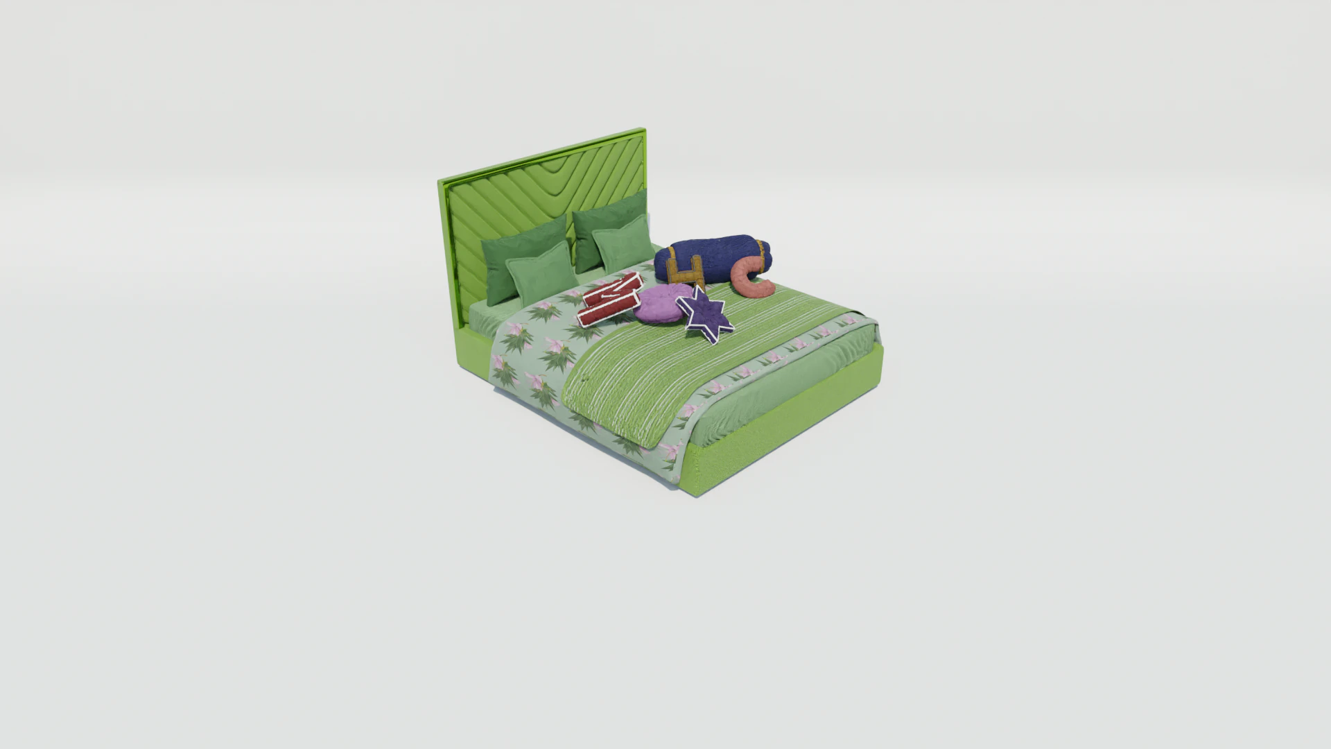 Louise Vega Bed 3D Model .c4d .max .obj .3ds .fbx .stl .blend