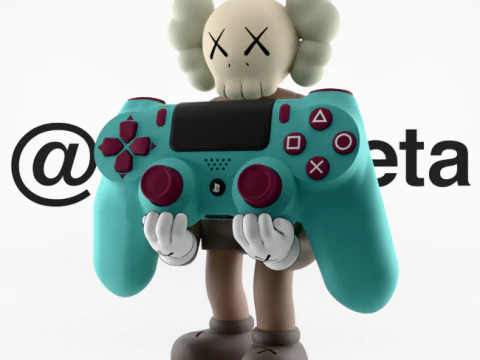 3D Printing Kaws Controller Stand Sony Play Station IV4 V5 3D Model