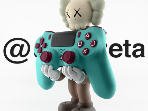 3D Printing Kaws Controller Stand Sony Play Station IV4 V5 3D Model