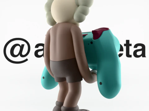 3D Printing Kaws Controller Stand Sony Play Station IV4 V5 3D Model