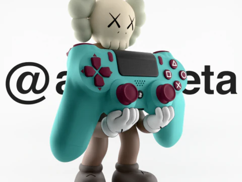 3D Printing Kaws Controller Stand Sony Play Station IV4 V5 3D Model