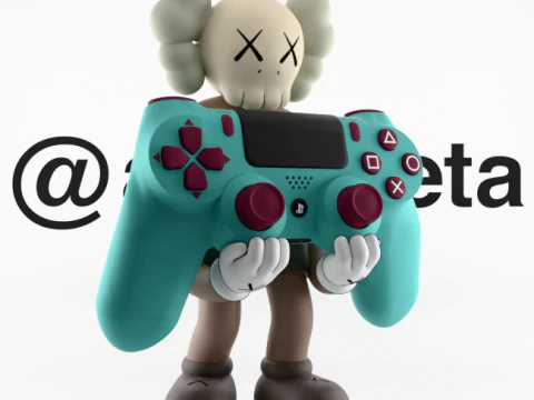 3D Printing Kaws Controller Stand Sony Play Station IV4 V5 3D Model