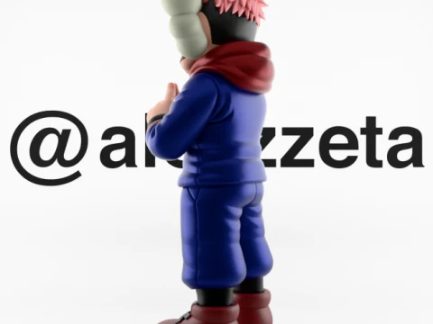 Stampa 3D Kaws Yuji Itadori Jujutsu Kaisen Modello 3D