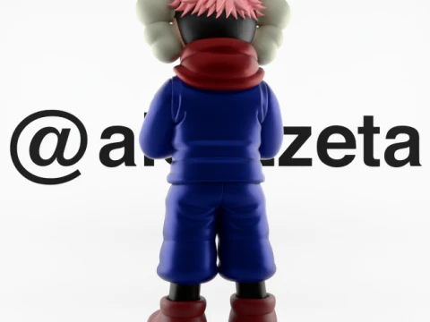 Stampa 3D Kaws Yuji Itadori Jujutsu Kaisen Modello 3D