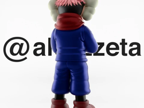 Stampa 3D Kaws Yuji Itadori Jujutsu Kaisen Modello 3D