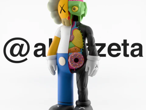 3D Printing Kaws Homer Simpson Flayed Open 3D Model