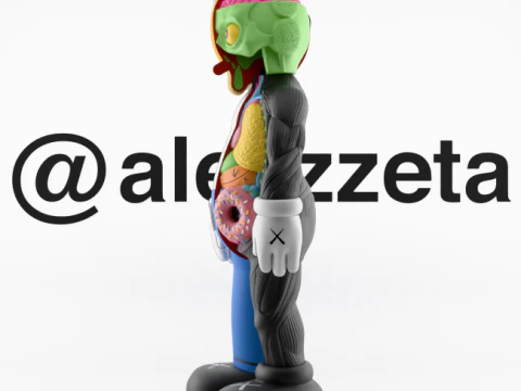 3D Printing Kaws Homer Simpson Flayed Open 3D Model