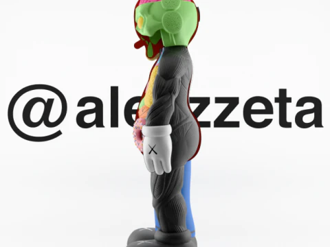 3D Printing Kaws Homer Simpson Flayed Open 3D Model