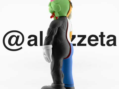 3D Printing Kaws Homer Simpson Flayed Open 3D Model