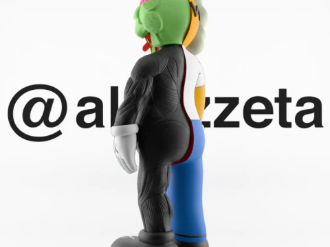 3D Printing Kaws Homer Simpson Flayed Open 3D Model