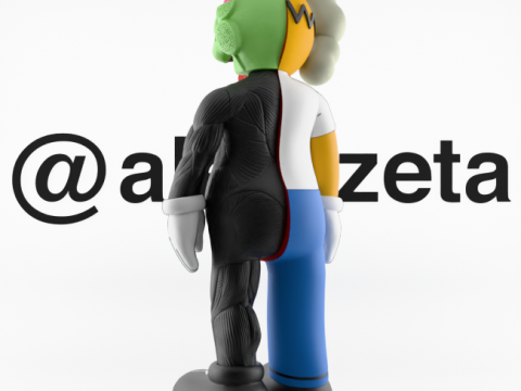 3D Printing Kaws Homer Simpson Flayed Open 3D 模型