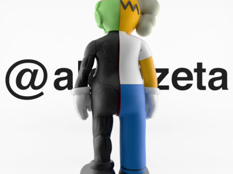 3D Printing Kaws Homer Simpson Flayed Open 3D Model