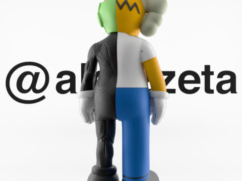 3D Printing Kaws Homer Simpson Flayed Open 3D Model