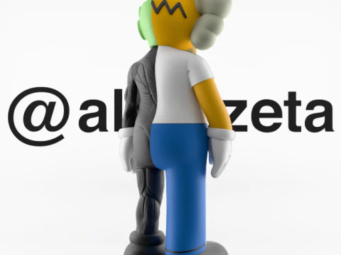 3D Printing Kaws Homer Simpson Flayed Open 3D Model