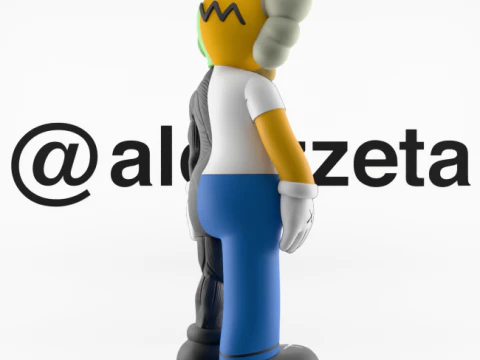3D Printing Kaws Homer Simpson Flayed Open 3D Model